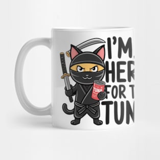 One design features a sneaky ninja cat with a katana in one hand and a can of tuna in the other. (6) Mug